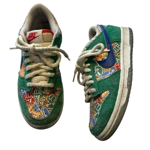 Nike Dunk Low suede Stadium Green #1 fan kids sneakers RARE size 11 boys - Picture 1 of 9